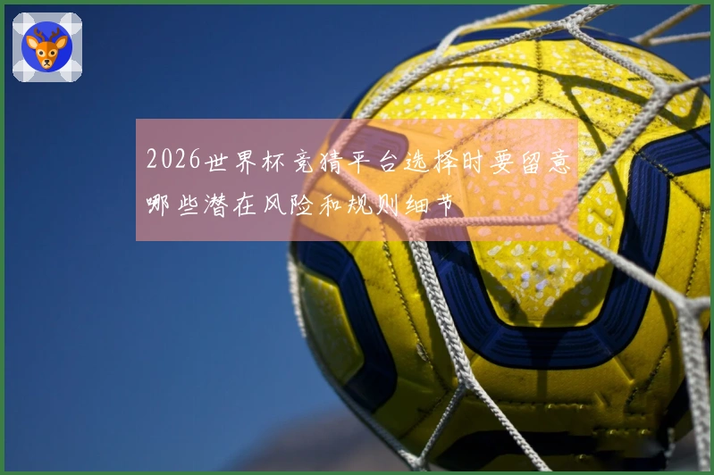 2026世界杯竞猜平台选择时要留意哪些潜在风险和规则细节